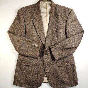 BARRINGTON VINTAGE TWEED mens brown 100% WOOL sport coat suit jacket blazer 42 R